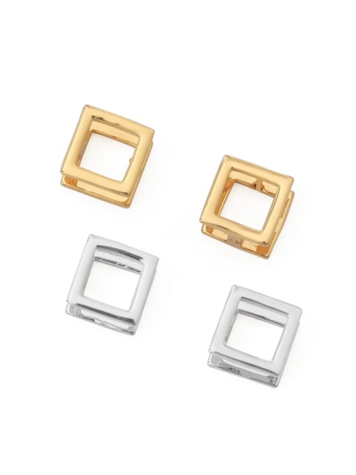 Cube (gold) Brass Smooth Geometric Minimalist Stud Earring