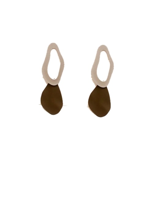 HYACINTH Copper Hollow Geometric Minimalist Drop Trend Korean Fashion Earring 0