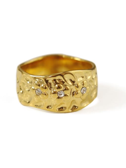 golden Brass Flower Vintage Band Ring