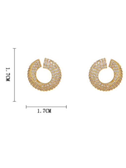 HYACINTH Brass Cubic Zirconia Geometric Vintage Cluster Earring 3