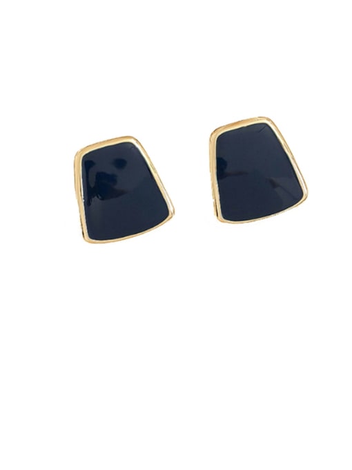 royal blue Copper Enamel Geometric Minimalist Stud Trend Korean Fashion Earring