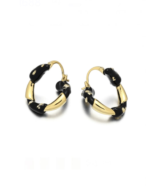 golden Brass Geometric Vintage Stud Earring