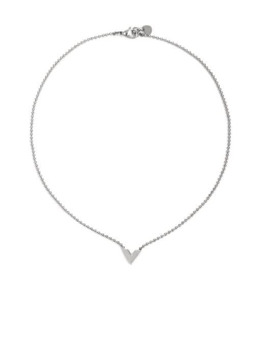V-shaped Necklace Titanium Steel Letter V-Shaped Minimalist Necklace