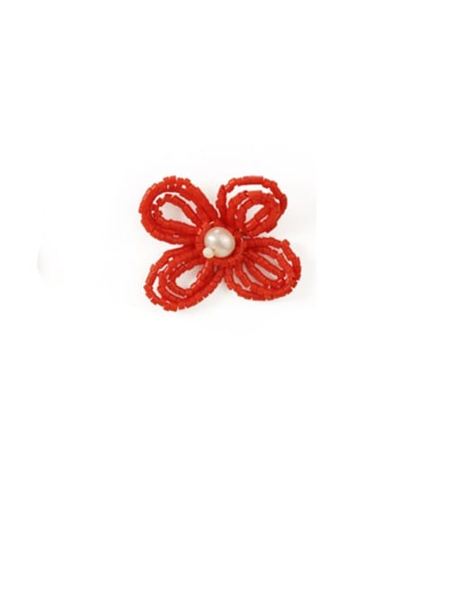 Bright red Earrings Alloy Enamel Flower Minimalist Stud Earring