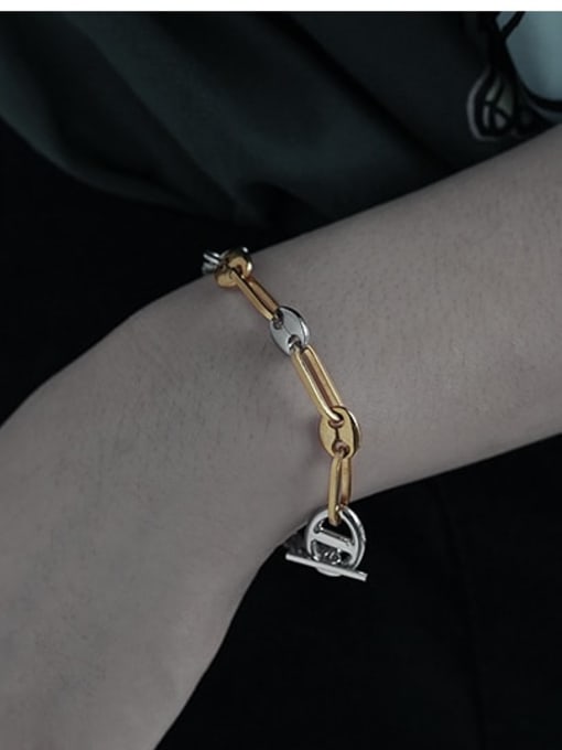 TINGS Brass Geometric Minimalist Link Bracelet 2