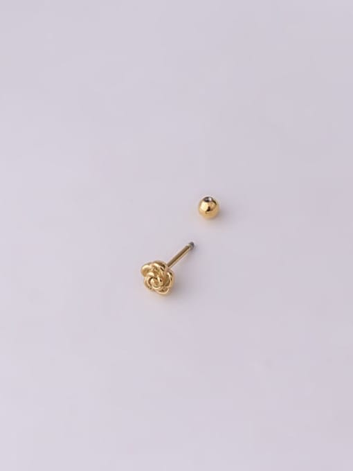 HISON Stainless steel Cubic Zirconia Ball Hip Hop Single Earring 4