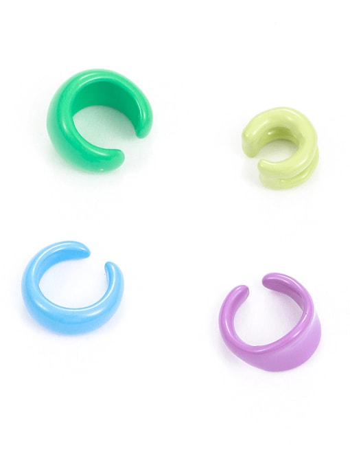 Five Color Zinc Alloy Enamel Geometric Minimalist Single Earring(only one) 2