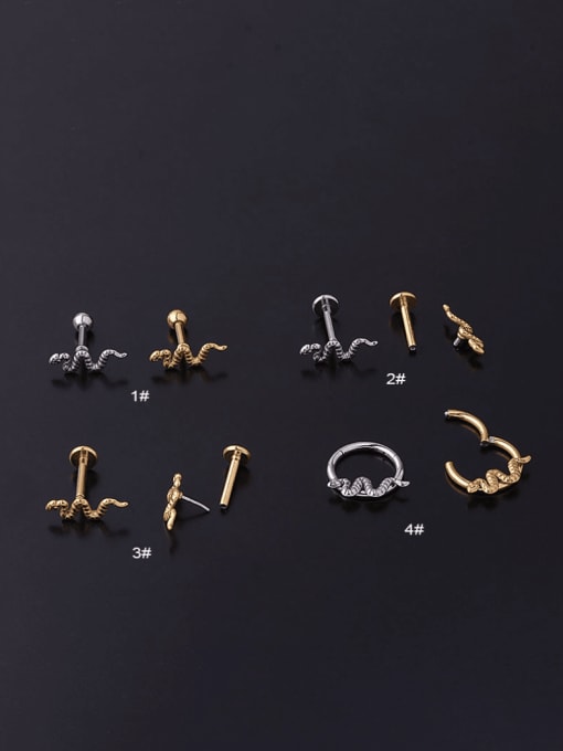HISON Stainless steel Snake Hip Hop Nose Rings 1