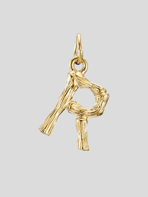 R 14 K gold Titanium 26 Letter Minimalist Initials Necklace