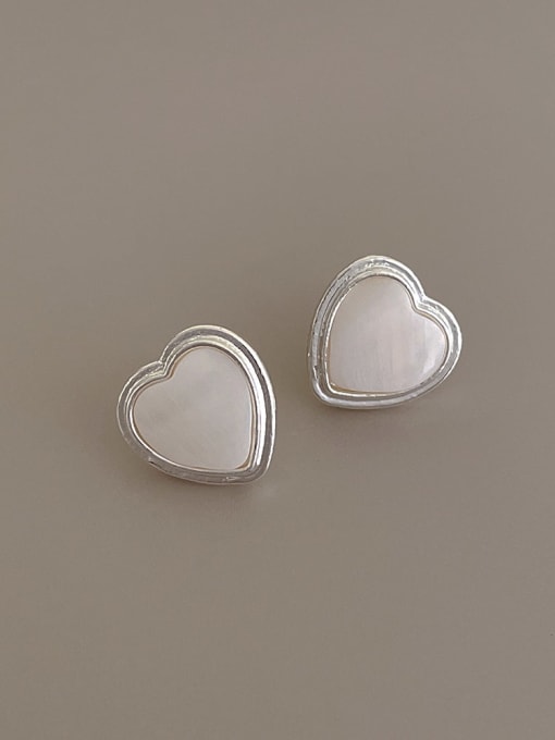 steel Love Shell Earrings Brass Shell Geometric Minimalist Stud Earring