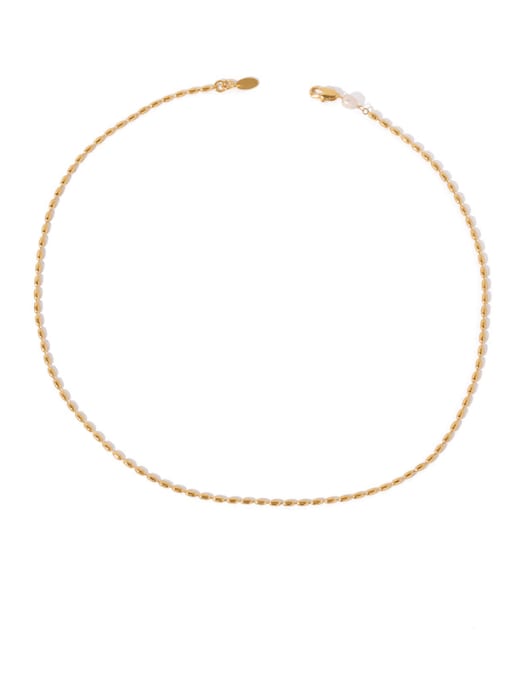 ACCA Brass Freshwater Pearl Geometric Minimalist Necklace 3