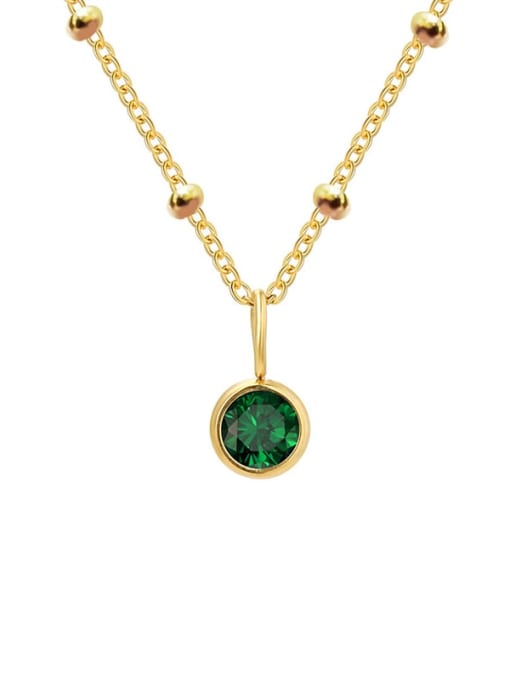 May Green Gold Stainless steel Birthstone Geometric Minimalist Necklace