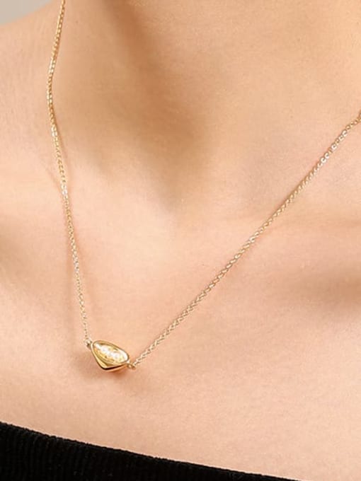 Five Color Brass Imitation Pearl Irregular Minimalist Necklace 1