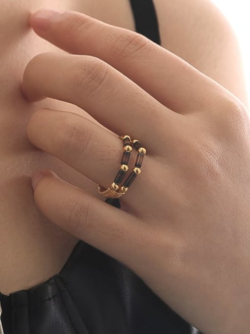TINGS Brass Geometric Vintage Stackable Ring 1