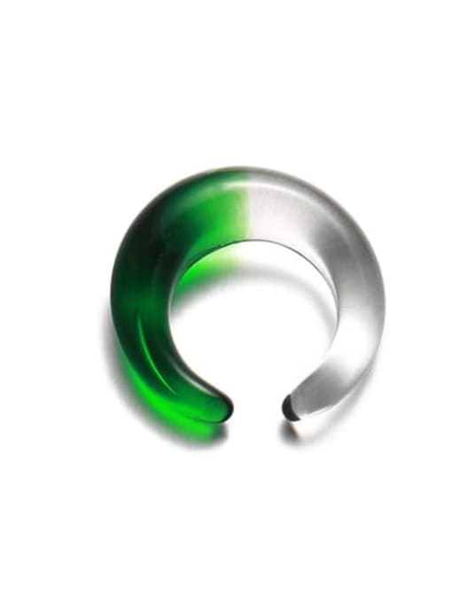 Green ring Hand Glass  Geometric Minimalist Band Ring