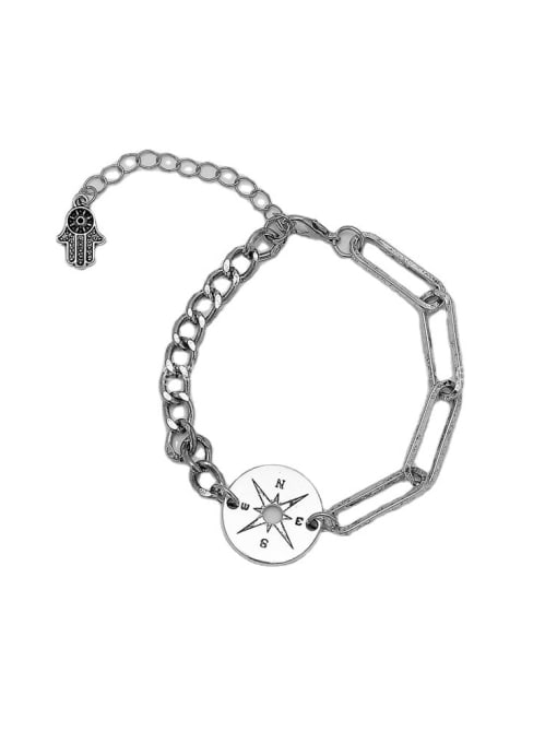 Retro Brass Hollow Geometric  Chain Vintage Link Bracelet