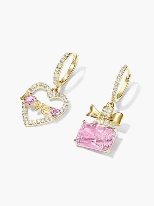 Love Earrings Brass Cubic Zirconia Heart Luxury Cluster Earring
