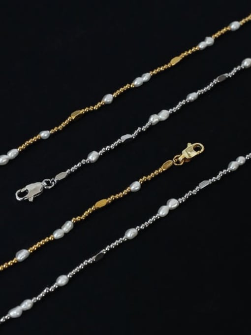 ACCA Titanium Steel Imitation Pearl Geometric Vintage Necklace 2