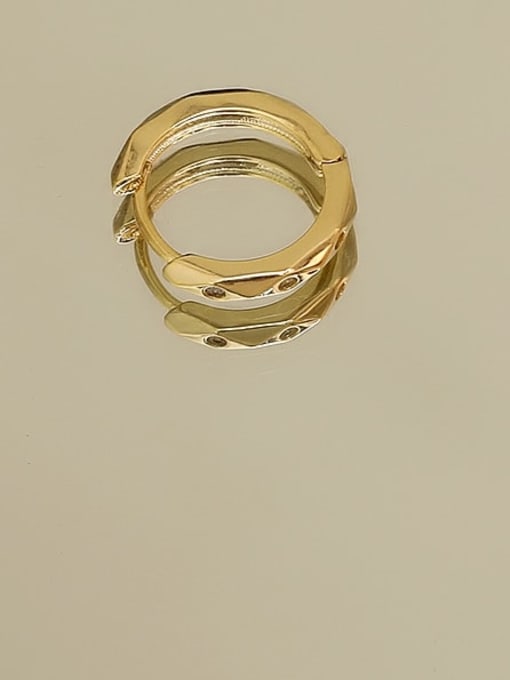 14K gold Copper Rhinestone Geometric Minimalist Huggie Trend Korean Fashion Earring