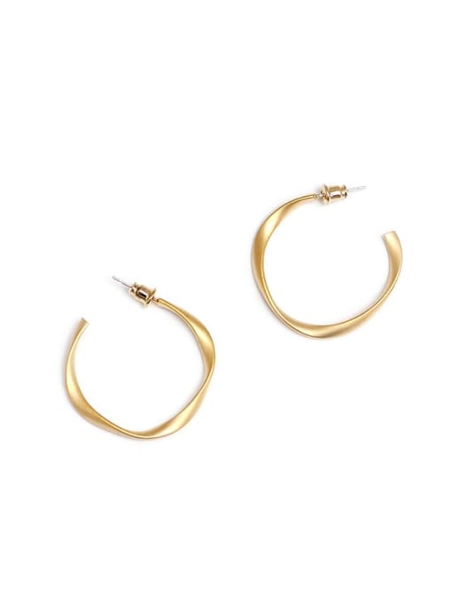 HYACINTH Copper Round Minimalist Hoop Trend Korean Fashion Earring 4