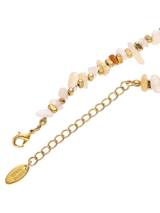 Five Color Brass Natural Stone Irregular Vintage Necklace 2