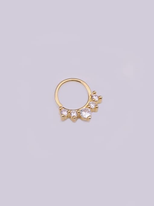 5#gold Brass with Cubic Zirconia White Round Minimalist Stud Earring