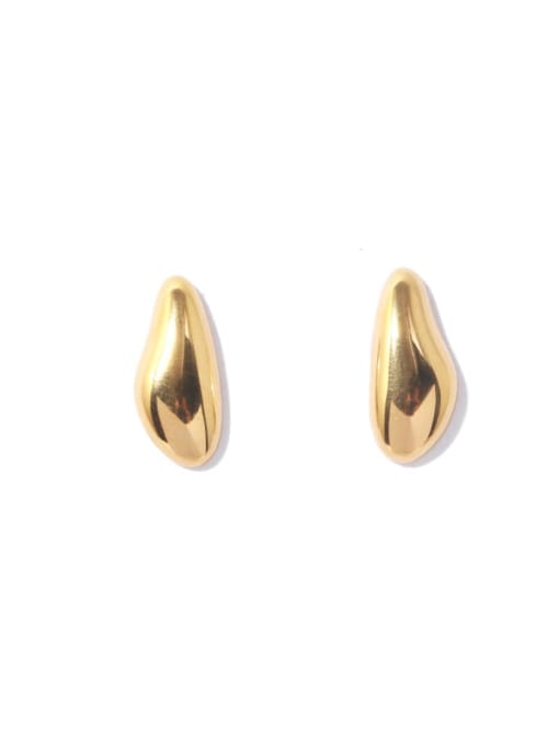 Irregular gold Brass Smooth Irregular Minimalist Stud Earring