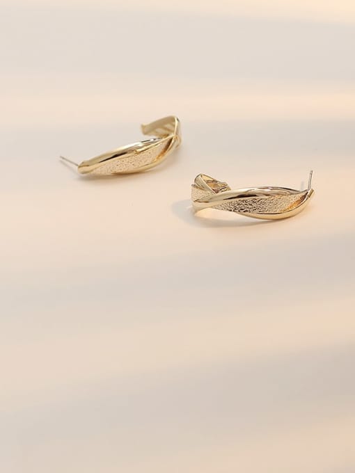 14K  gold Copper  Smooth Irregular Minimalist Stud Trend Korean Fashion Earring
