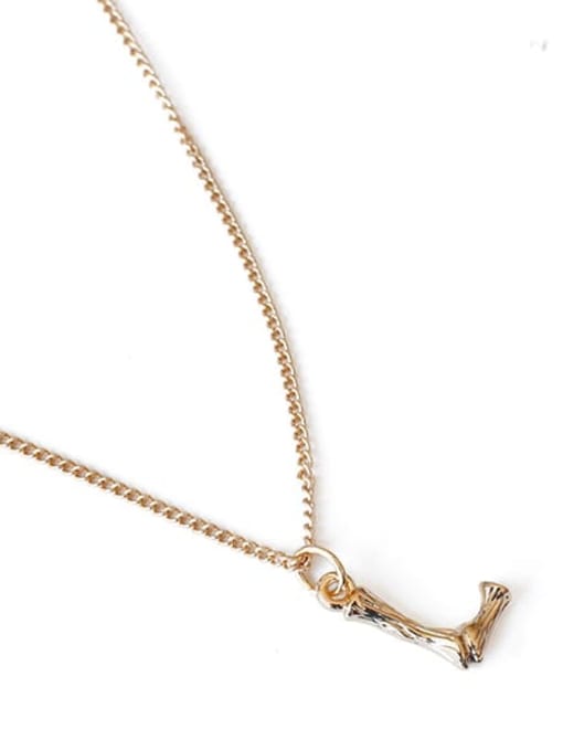 L Brass Letter Pendant Artisan Necklace