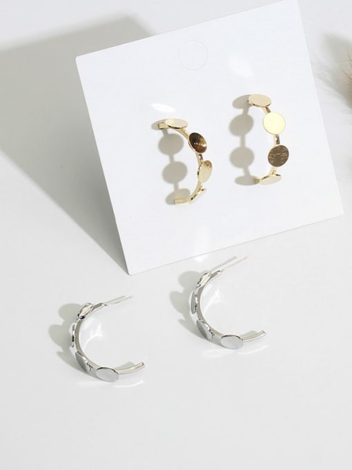 HYACINTH Copper Smooth Geometric Minimalist Drop Trend Korean Fashion Earring 2