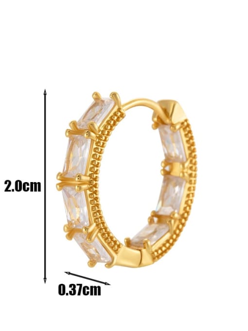 8 # Gold--Single Brass Cubic Zirconia Heart Minimalist Single Earring
