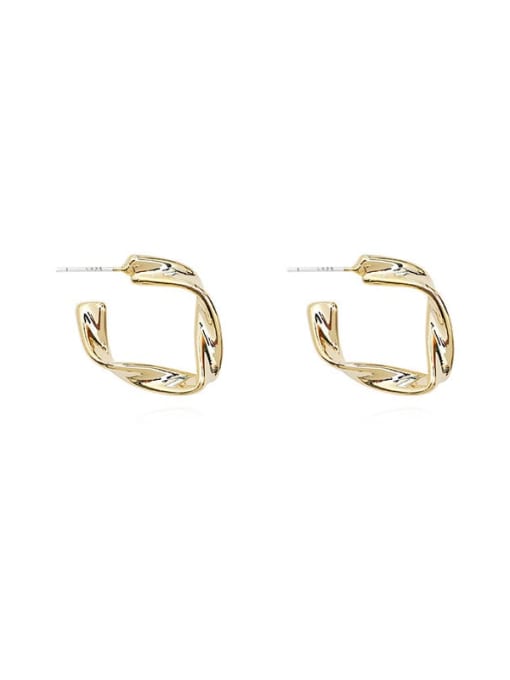 HYACINTH Brass Smooth Geometric Trend Stud Earring