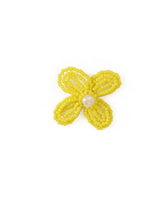 Bright yellow Earrings Alloy Enamel Flower Minimalist Stud Earring