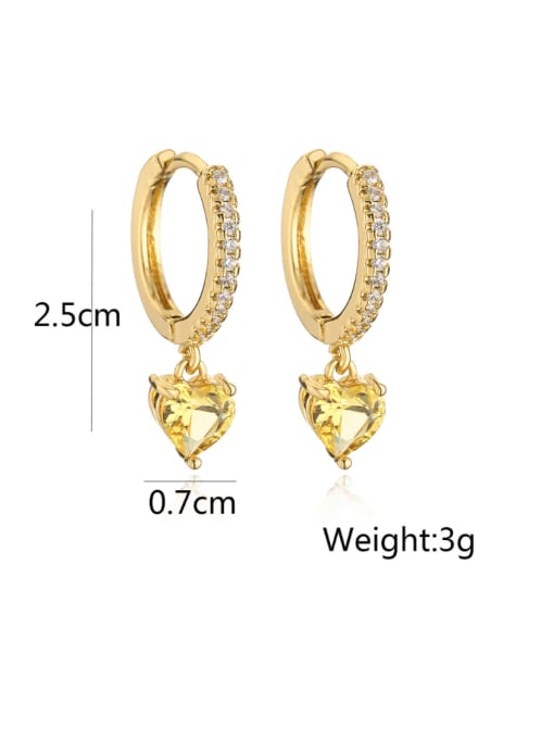 AOG Brass Cubic Zirconia Heart Minimalist Huggie Earring 4