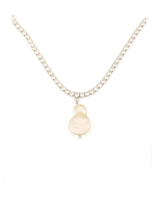 ACCA Brass Freshwater Pearl Irregular Vintage Necklace 0