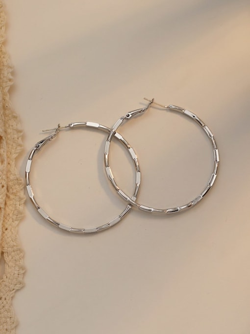 HYACINTH Copper Hollow Round Minimalist Hoop Trend Korean Fashion Earring 2