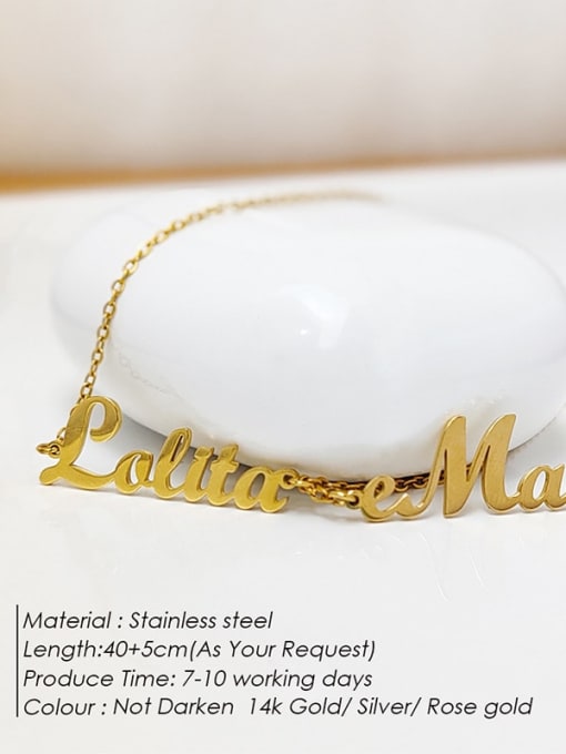 Desoto Stainless Steel Name Necklace Custom DIY Letter Pendant 2