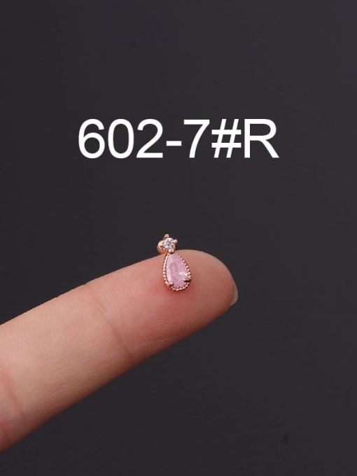 7 rose gold  （Single Only One) Brass Cubic Zirconia Ball Cute Single Earring(Single Only One)