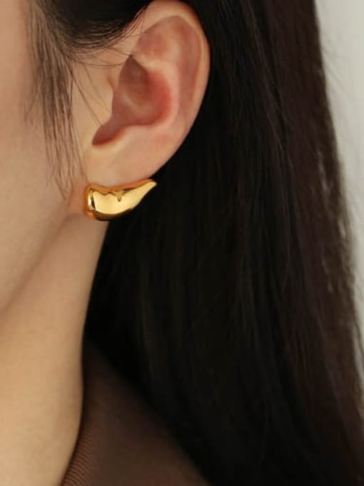 ACCA Brass Irregular Minimalist Stud Earring 1