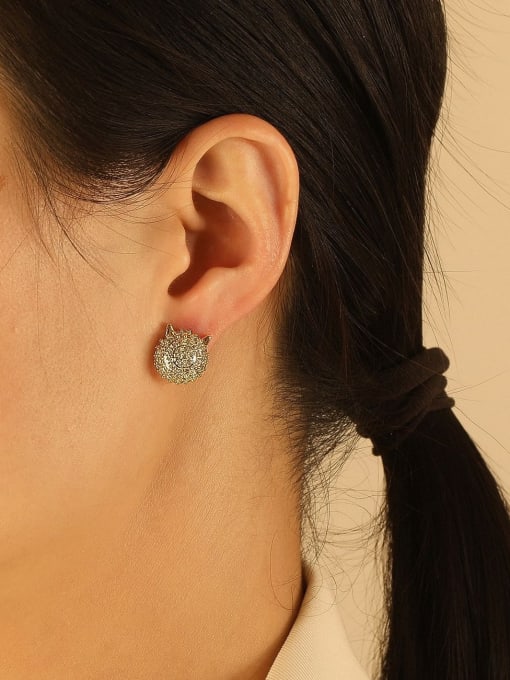 HYACINTH Brass Imitation Pearl Geometric Ethnic Stud Trend Korean Fashion Earring 1