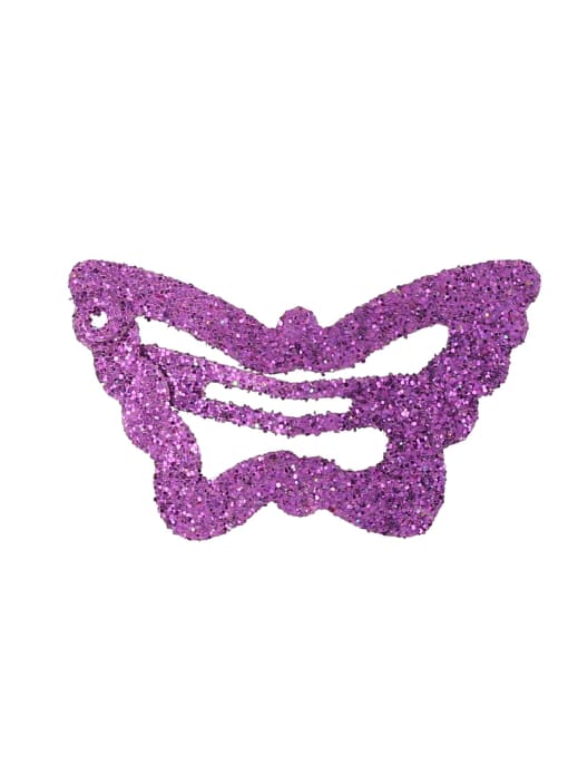 violet(1 Pack = 100 Pcs) Alloy Multi Color Cute Butterfly  Hair Barrette