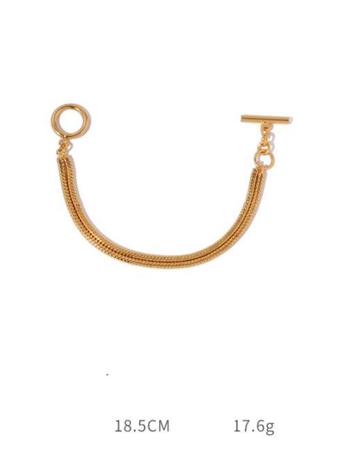 ACCA Brass Geometric Vintage Strand Bracelet 2