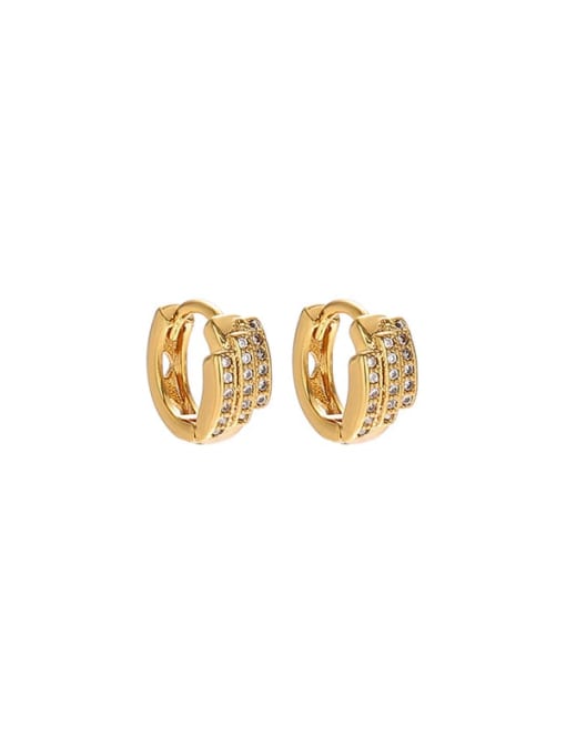 Section 6 Brass Cubic Zirconia Geometric Vintage Huggie Earring