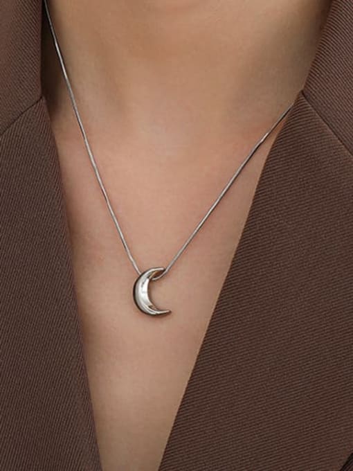 ACCA Titanium Steel Moon Minimalist Necklace 3