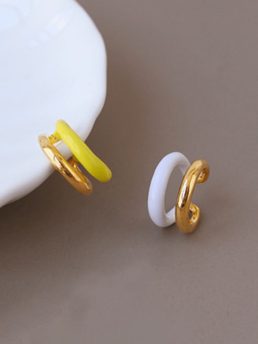 ACCA Brass Enamel Geometric Minimalist Single Earring 0