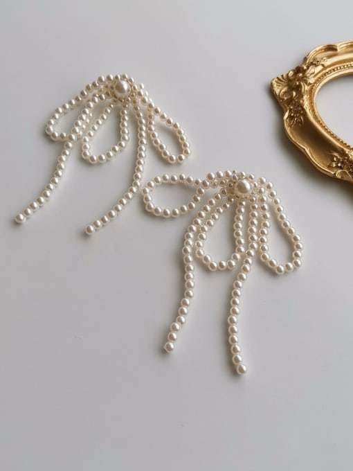 gold Imitation Pearl Bowknot Minimalist Stud Trend Korean Fashion Earring