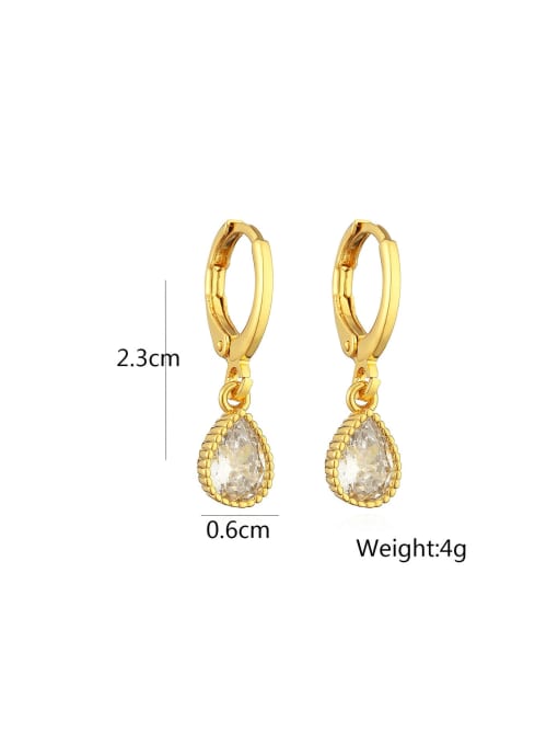 AOG Brass Cubic Zirconia Water Drop Dainty Stud Earring 2