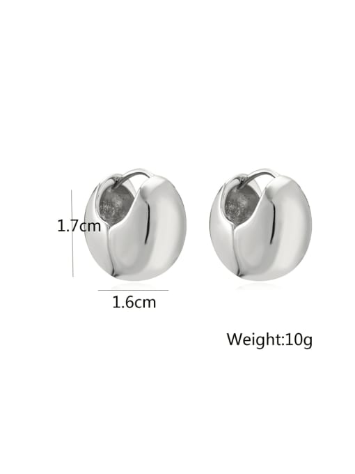 AOG Brass Smooth Geometric Minimalist Huggie Earring 3