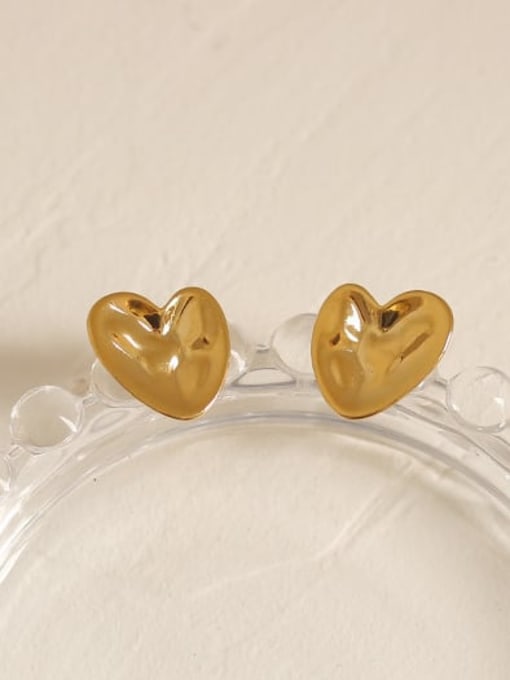 ACCA Brass Heart Minimalist Stud Earring 3