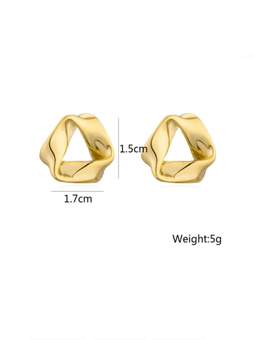 AOG Brass Hollow Geometric Minimalist Stud Earring 1